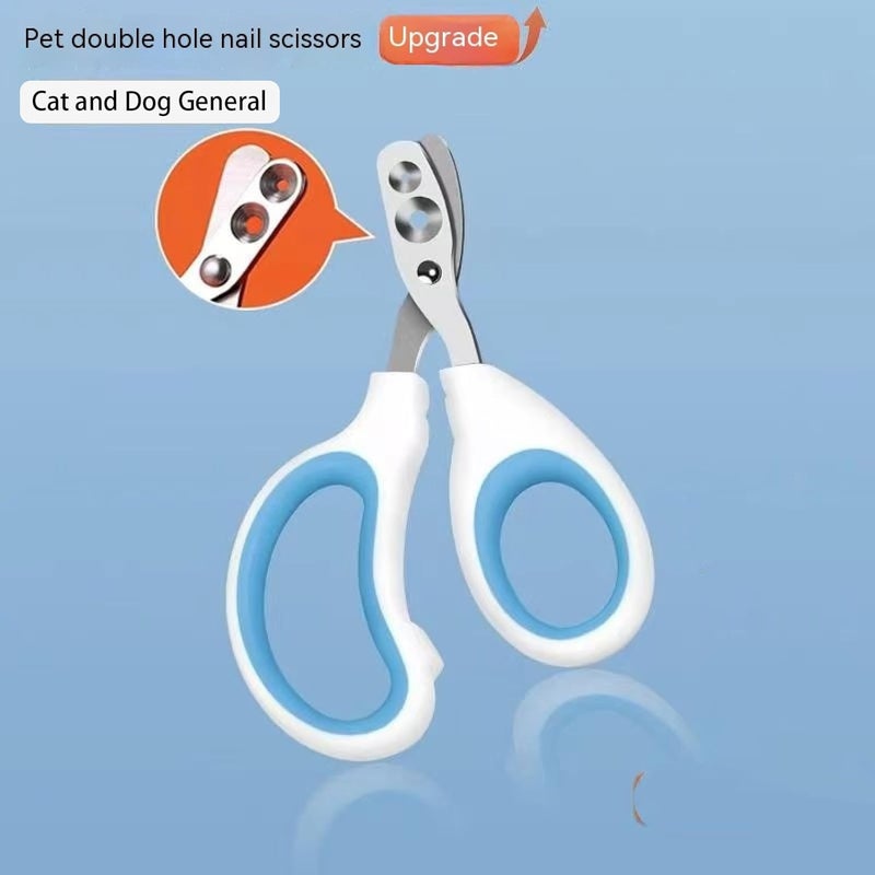 Vesslam Newly Upgraded Design Cat & Dog Nail Clippers with Two Circular Cutting Holes of Different Sizes(2mm&4mm)-Avoid Over Cutting Pet Nail Clippers - Professional Paw Trimmer Set (Blue) - Image 5